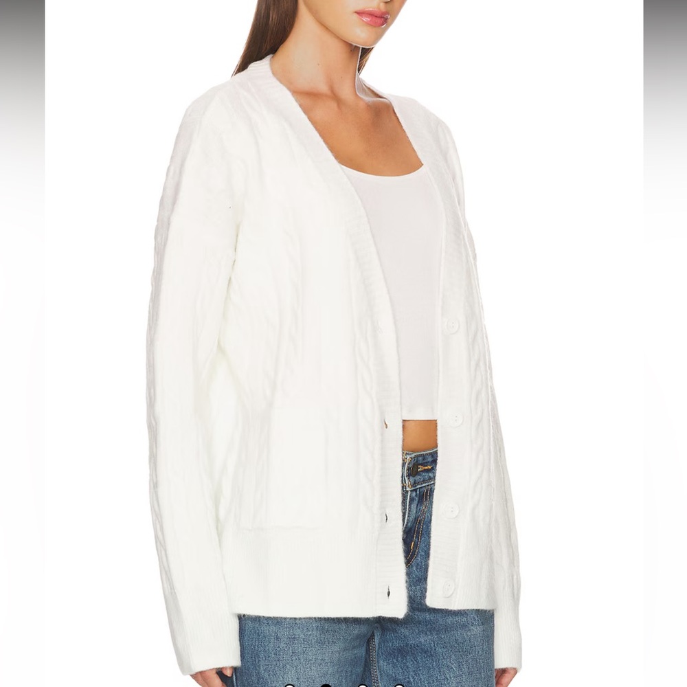White Cable Knit Cardigan